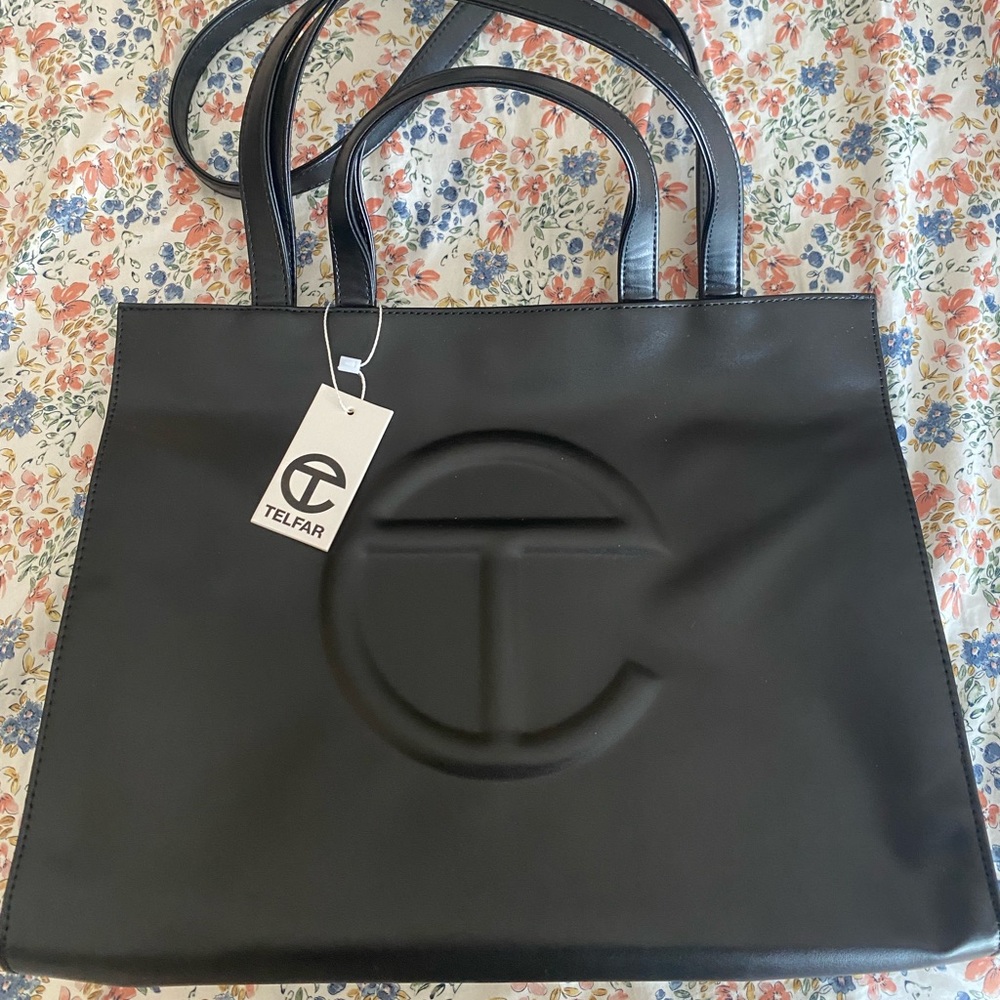 black medium telfar bag
